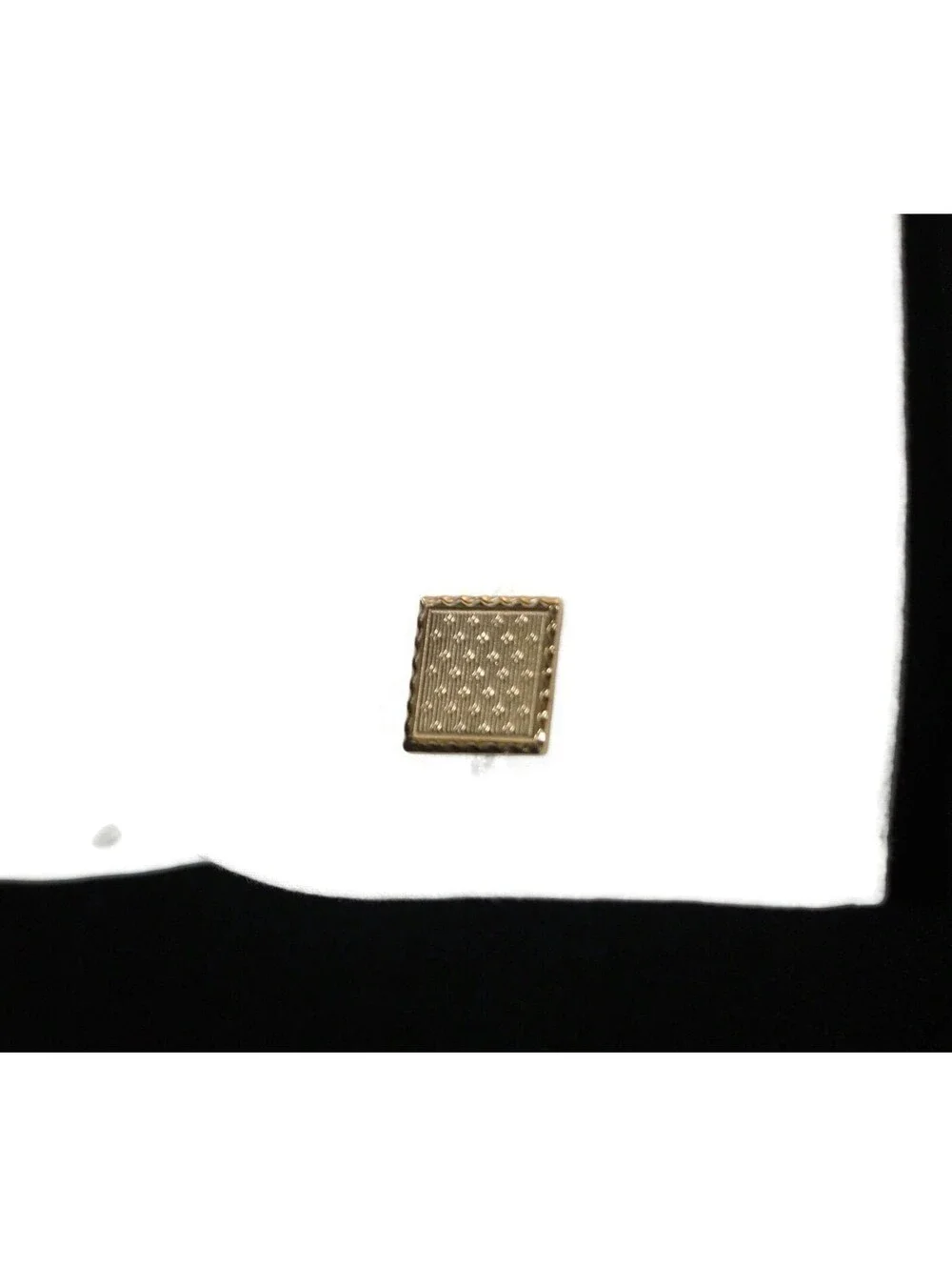 Vintage Textured Gold Tone Square Cuff Links.